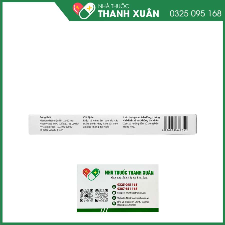 Viên đặt âm đạo Eu Tekynan điều trị viêm âm đạo